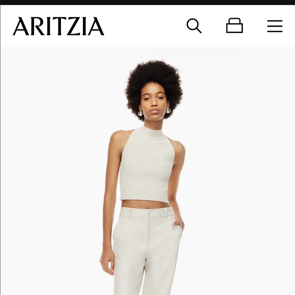 Aritzia Babaton Sculpt Knit Halter Tank
